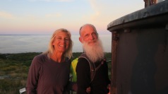 Cheri and Turner came in kayaks and camped for three nights. They were regulars at sunset.